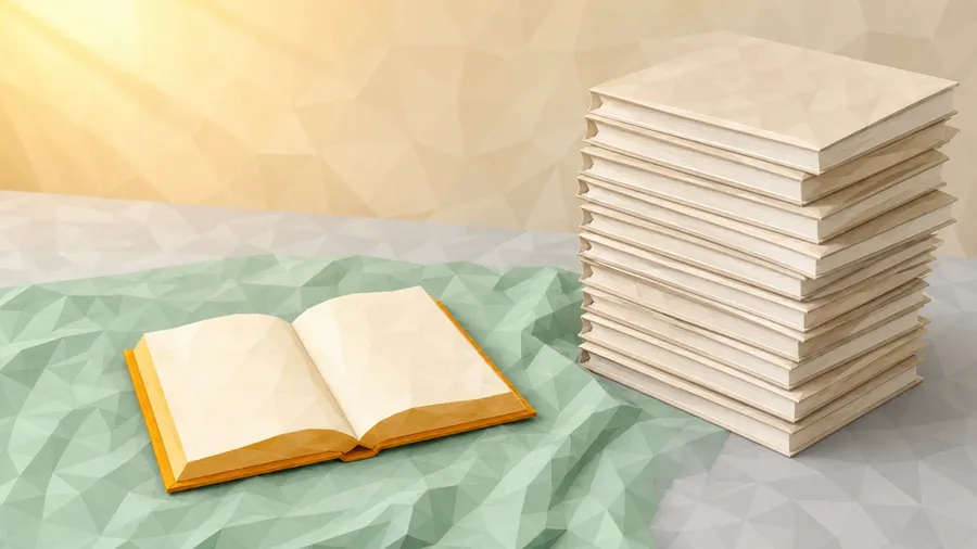 Ein einzelnes aufgeschlagenes Buch liegt neben einem deutlich höheren Stapel Broschüren. Die eigentliche Vorschrift ist ein Satz; das meiste, was dazu kursiert, ist Auslegung.